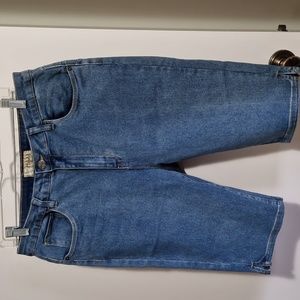 Stretch denim Bermuda shorts